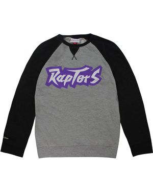 Mitchell & Ness Toronto Raptors Nba Turf Fleece Crew Sweatshirt - Grey