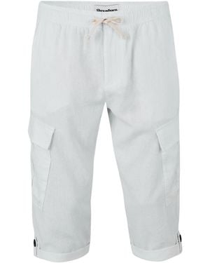 Threadbare Cargo-Shorts Voor Van Memphis, Van Een Linnenmix - Grijs