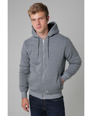 Nines Mid Sherpa Lined Zip-Through Sweatshirt - Grey