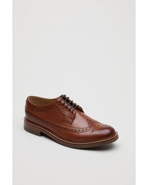 Chapman & Moore Longwing Brogue Country Leather Berry Shoes - Brown