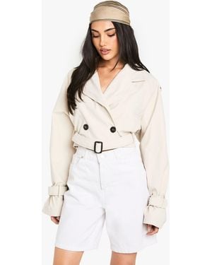 Boohoo Short Trench Coat - White