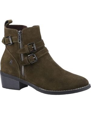 Hush Puppies Jenna Leren Enkellaarsjes Bruin)