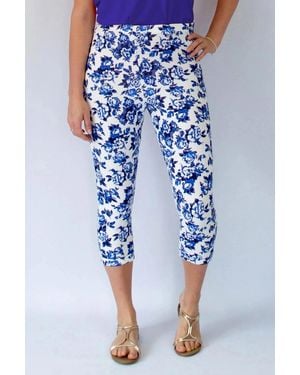 Miss Selfridge Floral Crop Leggings - Blue