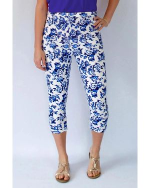 Miss Selfridge Floral Crop Leggings - Blue