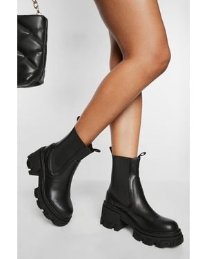 Boohoo Chunky Heeled Chelsea Boots - Black