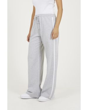 Brave Soul Side Stripe Wide Leg Joggers - White