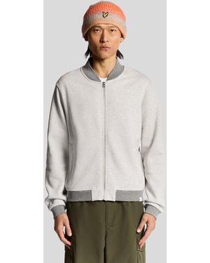 Lyle & Scott Half Raglan Sleeve Jersey Bomber - Grey
