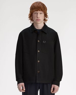 Fred Perry Brushed Twill Overshirt - Black