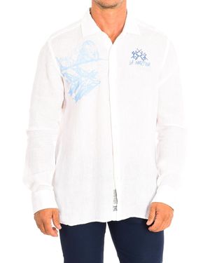La Martina Long Sleeve Shirt Tmc304-Tl319 - White
