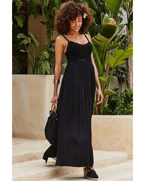 Sosandar Crochet Maxi Dress - Green