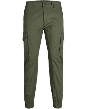 Jack & Jones Slim Fit Cuffed Paul Cargo Trousers - Green