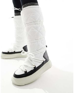 Pajar High Leg Quilted Snow Boots - White