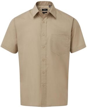 PREMIER Short Sleeve Poplin Shirt - Natural