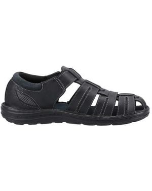 Hush Puppies Albert Fisherman Leather Sandals - Black