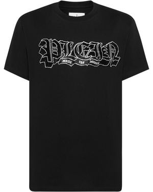 Philipp Plein T-Shirt Met Ronde Hals Tattoo - Zwart