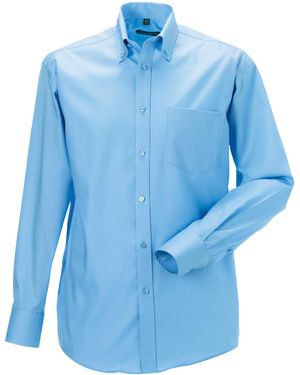 Russell Collection Long Sleeve Ultimate Non-Iron Shirt (Bright Sky) - Blue