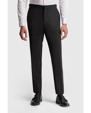Ted Baker Flat Fronted Slim Fit Suit Trousers - Black