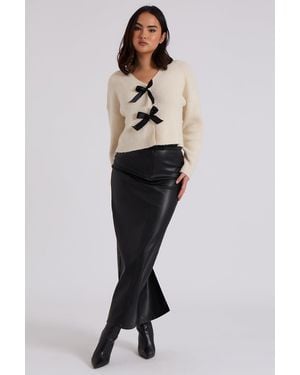 Urban Bliss Pu Split Back Maxi Skirt - Blue