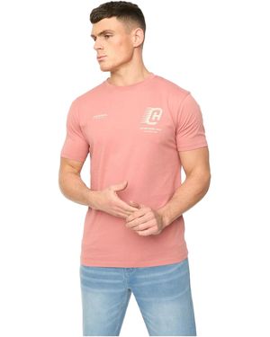 Crosshatch Morville Cotton T-Shirt - Red