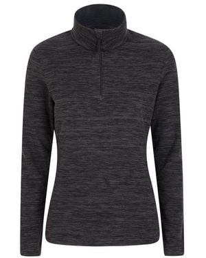 Mountain Warehouse Ladies Snowdon Melange Fleece Top (Jet) - Black