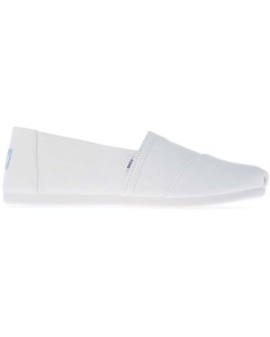 TOMS Recycled Cotton Alpargata Espadrille Court Shoes - White