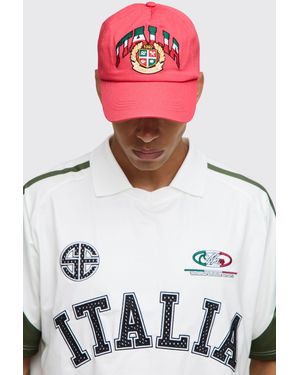 BoohooMAN Italia Embroidered Cap - White