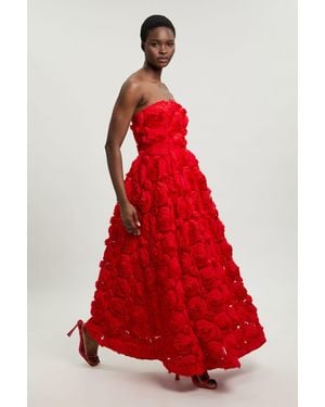Karen Millen Textured Rosette Prom Maxi Dress
