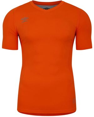 Umbro Adult Elite V Neck Base Layer Top (Shocking) - Orange