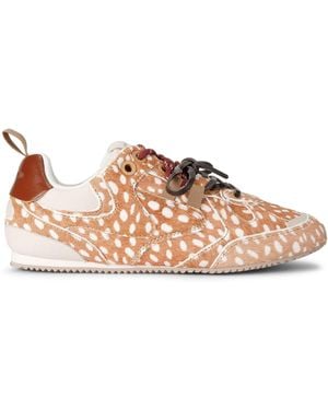 Kurt Geiger Leather K Slim Runner Trainers - Pink