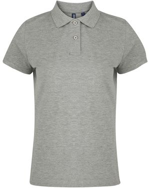 Asquith & Fox Ladies Plain Short Sleeve Polo Shirt (Heather) - Grey