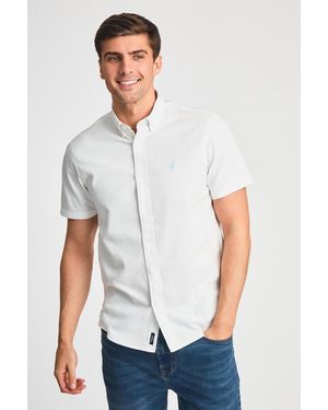 Kensington Eastside Cotton Oxford Short Sleeve Shirt - White