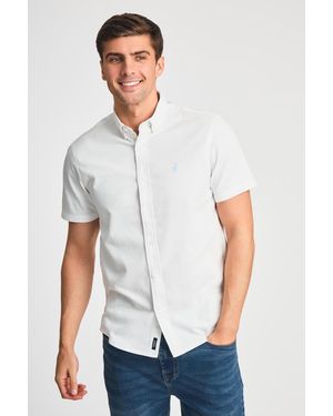 Kensington Eastside Cotton Oxford Short Sleeve Shirt - White