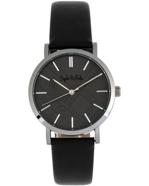 Sophie & Freda And Budapest Leather-Band Watch - Black