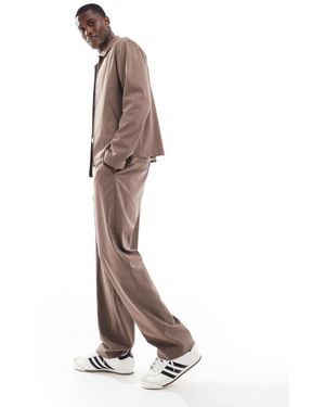 ASOS Smart Co-Ord Straight Fit Trousers - Brown