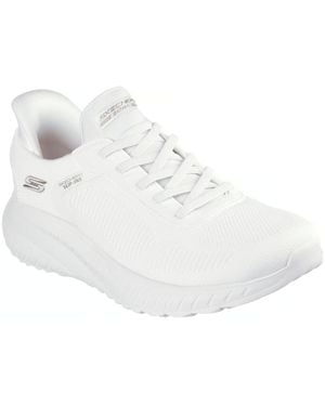 Skechers Bobs Slip Ins Sport Squad Chaos 4 Trainers Shoes 117497 - White