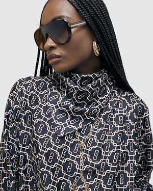 River Island Shirt Geometric Print Scarf - Black