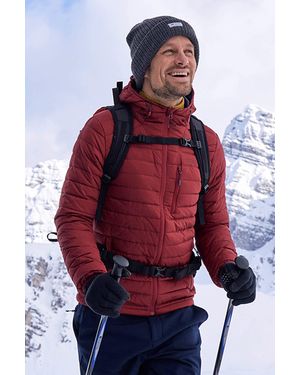 Mountain Warehouse 'Henry Ii' Down Padded Jacket Water Resistant Hooded Puffer Winter Coat Nylon - Red