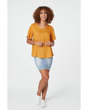 Izabel London Button Side Slouchy Top - White