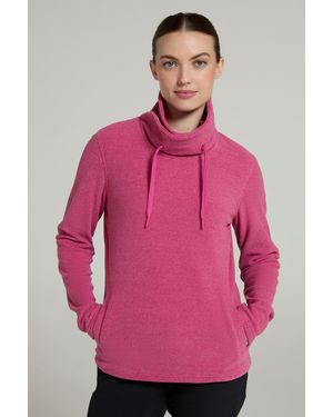 Mountain Warehouse 'Hebridean' Cowl Neck Fleece Jumper With Front Pockets Breathable - Pink