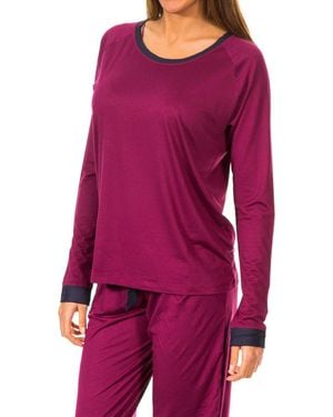 Tommy Hilfiger Long Sleeve Round Neck T-Shirt 1487904686 - Purple