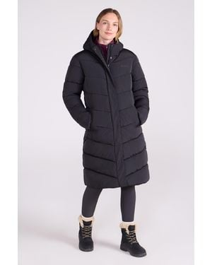 Mountain Warehouse 'Alexia' Padded Jacket With Adjustable Hood Water Resistant Coat Polyamide - Blue