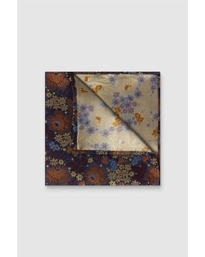 Antique Rogue Floral Pocket Square - Blue