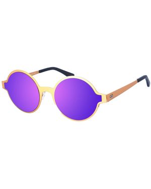 Kypers Margarette Round Shape Metal Sunglasses - Purple