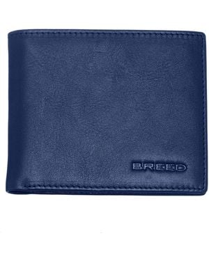 Breed Locke Genuine Leather Bi-Fold Wallet - Blue