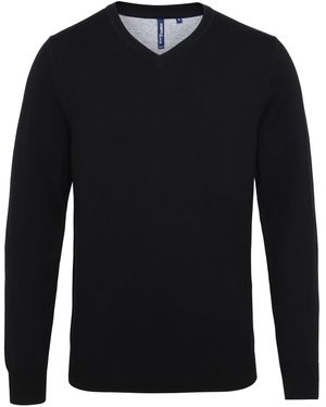Asquith & Fox Cotton Rich V-Neck Jumper - Black