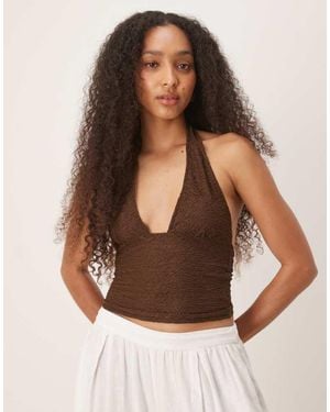 Motel Cosimo Halterneck Top - Brown