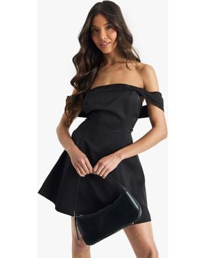 bonded scuba bardot skater dress Draped Bardot Skater Dress Pink