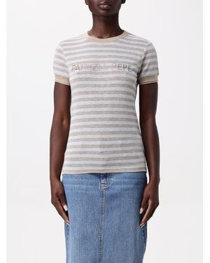 Patrizia Pepe Striped Embellished Knit Top - Blue