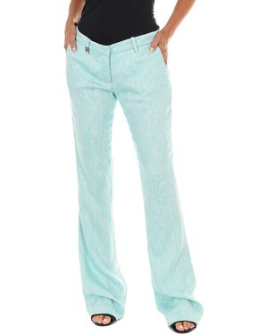 Met Long Linen Trousers With Flared Bottoms 70Dbf0490-L041 - Blue