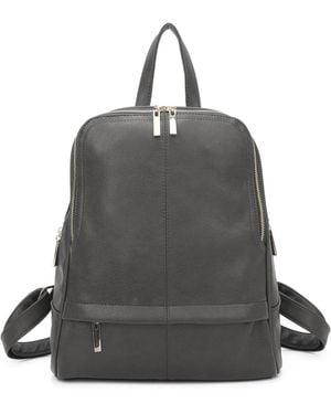 Woodland Leathers Fashion Backpack With Anti Theft Zipper - Black